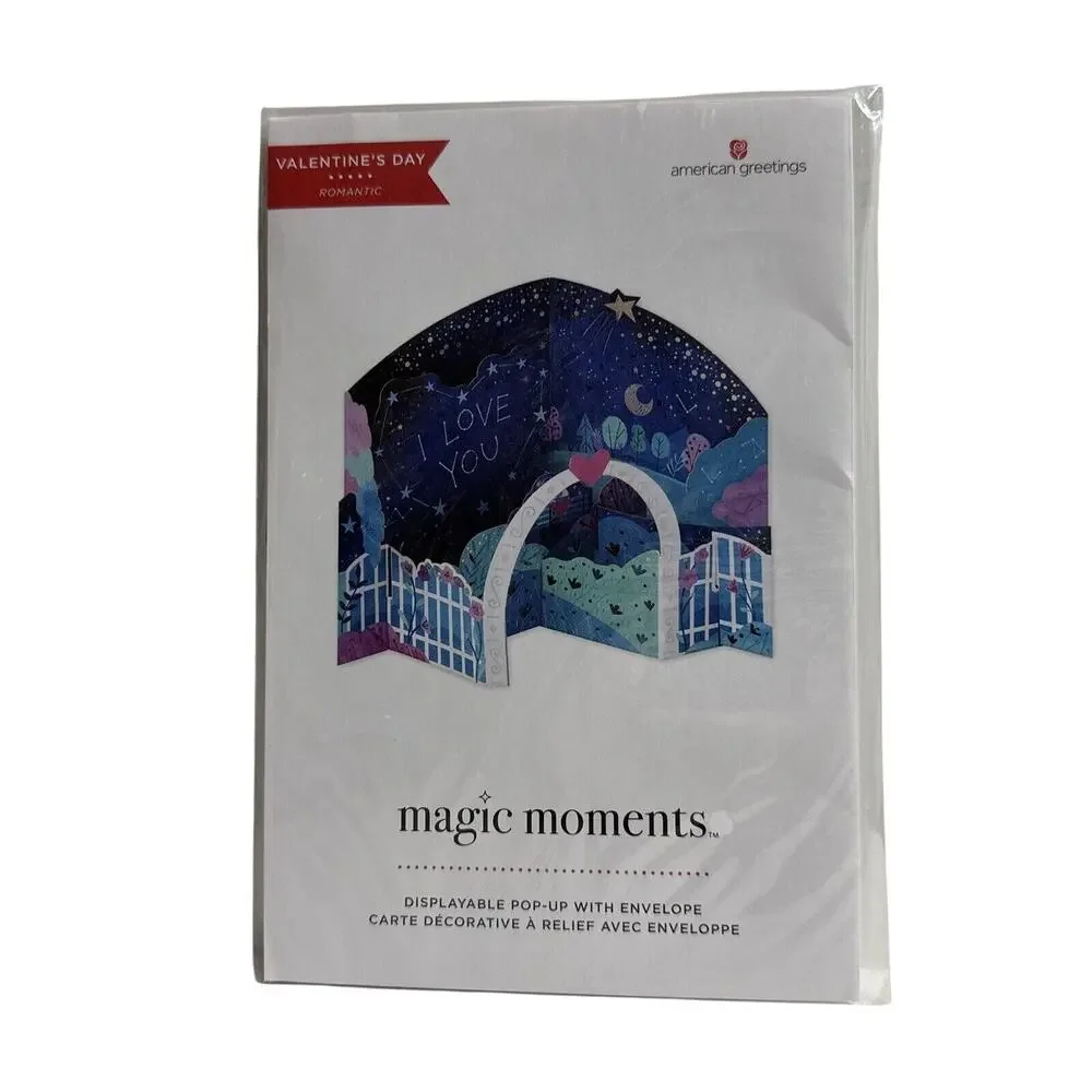 American Greetings Magic Moments Displayable Pop-Up Valentines Day Card Lot of 4